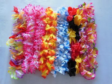 12Pcs Hawaiian Dress Party Flower Leis/Lei 45-65cm Long - Click Image to Close